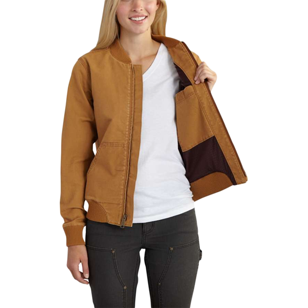 Women's Crawford Bomber Jacket, Carhartt Women's Crawford Bomber Jacket 211-Carhartt Brown