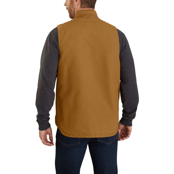 Men's Washed Duck Insulated Rib Collar Vest, Carhartt Men's Washed Duck Insulated Rib Collar Vest BRN_Carhartt Brown