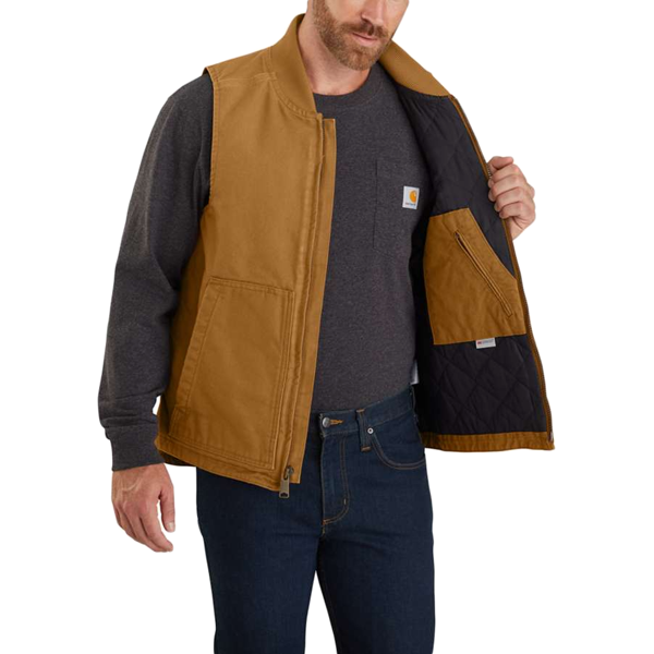 Men's Washed Duck Insulated Rib Collar Vest alternate view