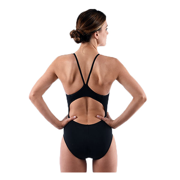 Girls' Solid V Back, Dolfin Girls' Solid V Back 490-Navy