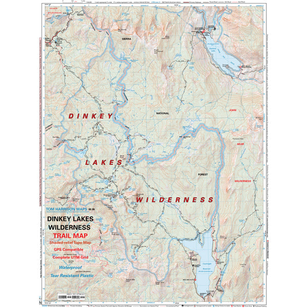 Dinkey Lakes Wilderness, Tom Harrison Maps Dinkey Lakes Wilderness