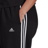 Adidas Women's Essentials 3 Stripe Fleece Pant - Extended Black/White