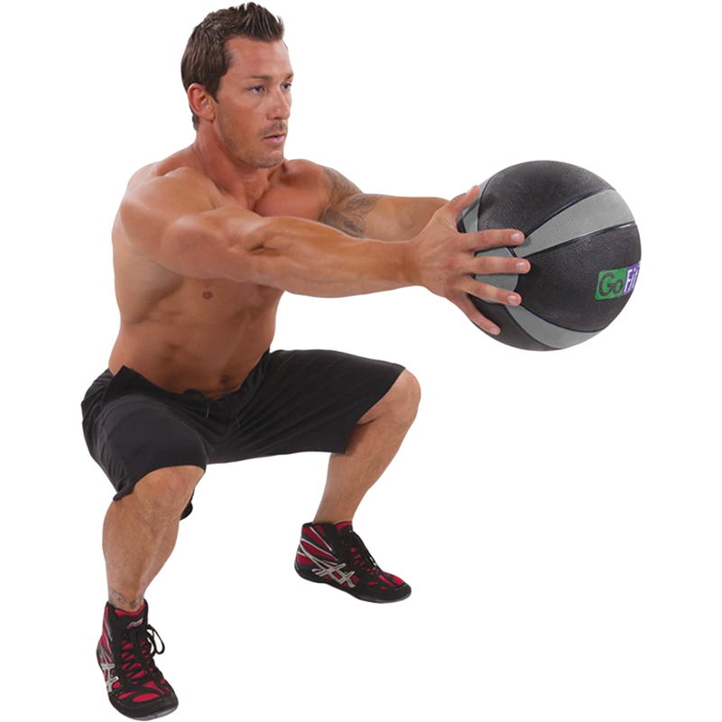 Rubber Medicine Ball - 15 lb, GoFit Rubber Medicine Ball 15 lbs