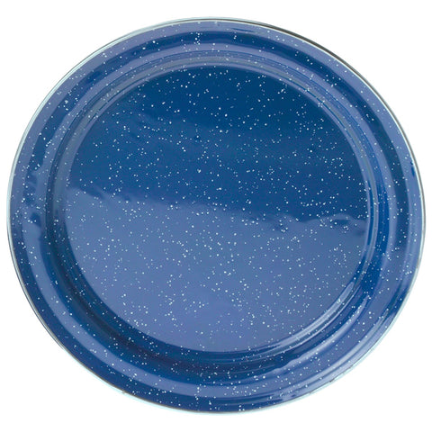 Enamelware Plate w/ Stainless Rim, Blue - 10"