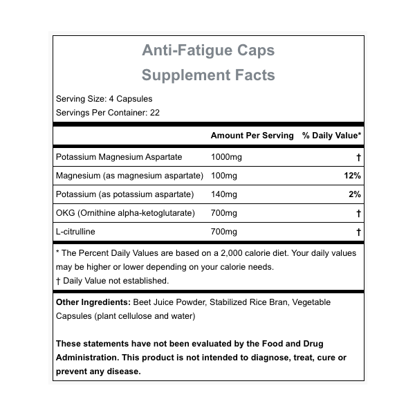 Anti Fatigue Caps (90 Capsules) alternate view