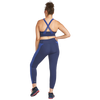Janji Women's Groundwork Pace Sports Bra eclipse on model back