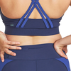 Janji Women's Groundwork Pace Sports Bra eclipse on model back strap