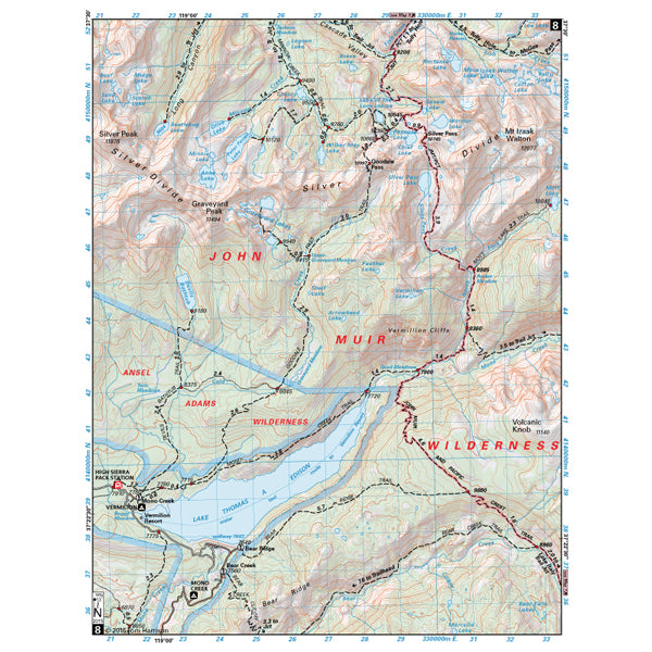 John Muir Trail Map-Pack alternate view