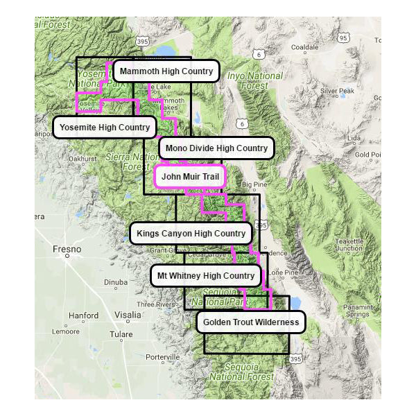 John Muir Trail Map-Pack alternate view