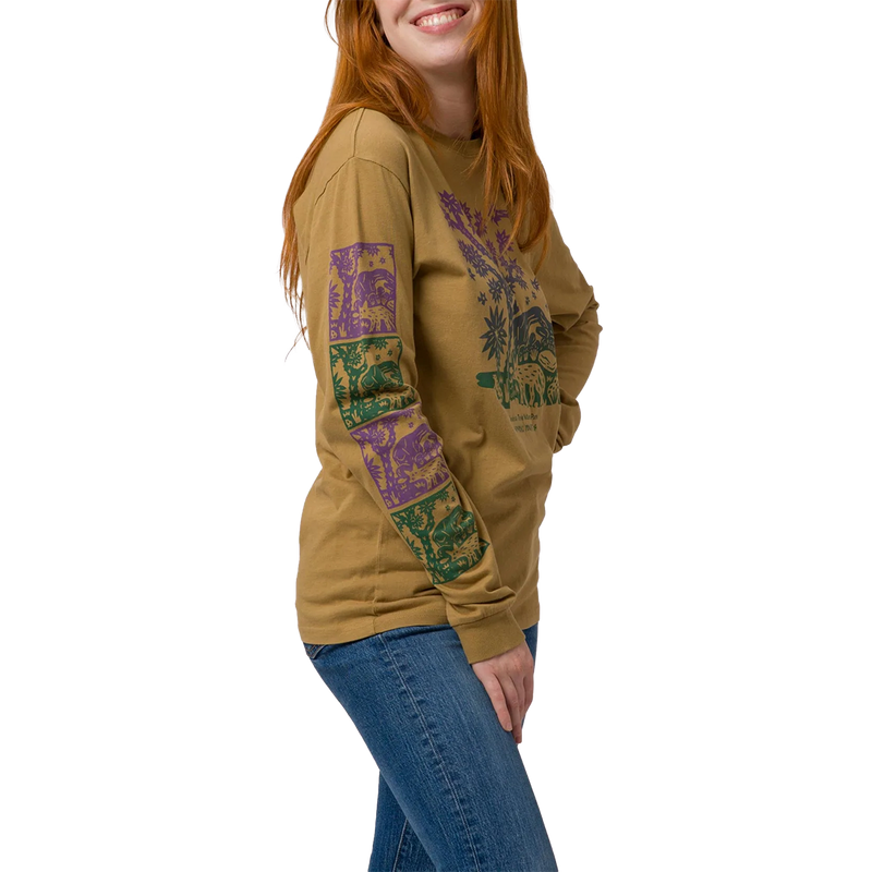 Joshua Tree Woodcut Long Sleeve Tee, Parks Project Joshua Tree Woodcut Long Sleeve Tee Brown side