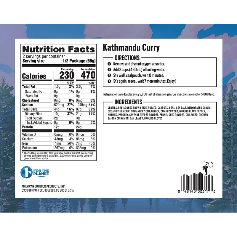 Kathmandu Curry, Backpacker's Pantry Kathmandu Curry Alt View Ingredients