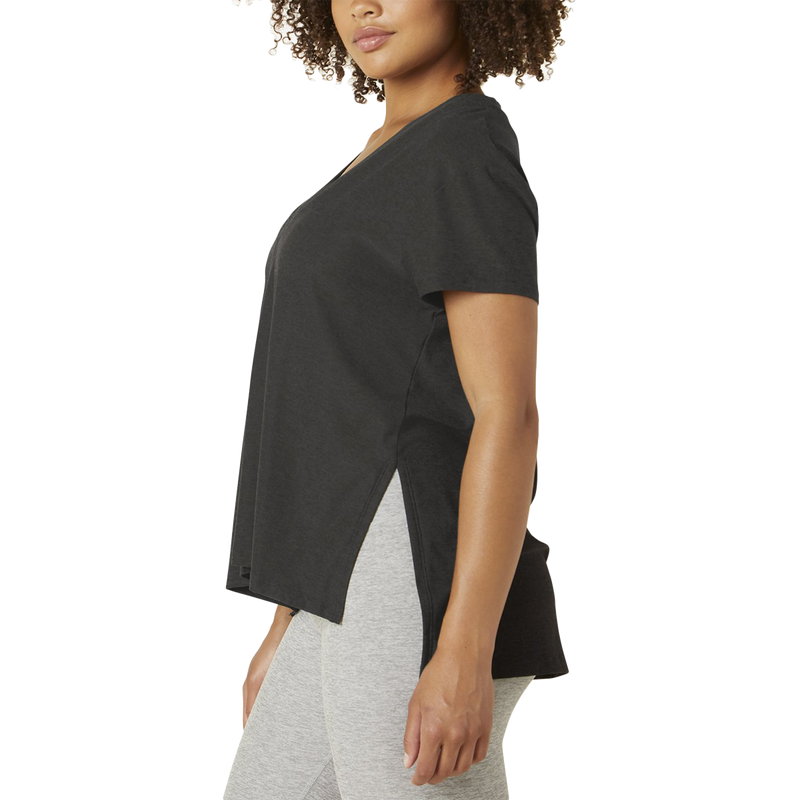 Women's Split Up Long Tee, Beyond Yoga Women's Split Up Long Tee Silver Mist