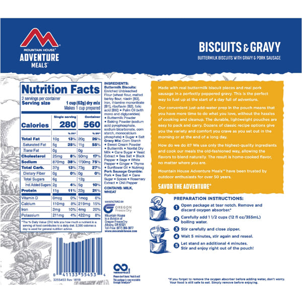 Biscuits & Gravy (2 Servings), Mountain House Biscuits & Gravy (2 Servings)