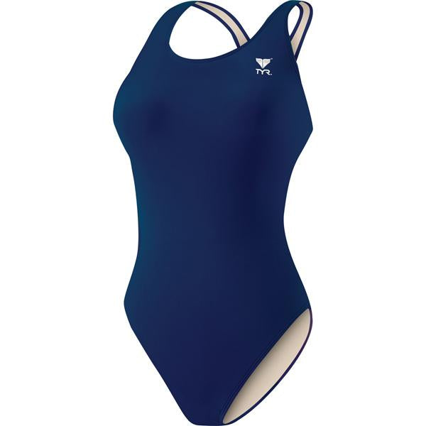 Women's TYReco Solid Maxfit Swimsuit - Navy alternate view