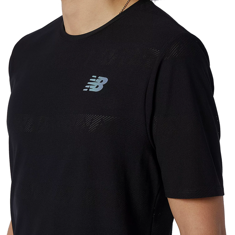 Men's Q Speed Jacquard Short Sleeve, New Balance Men's Q Speed Jacquard Short Sleeve HLU-Blue