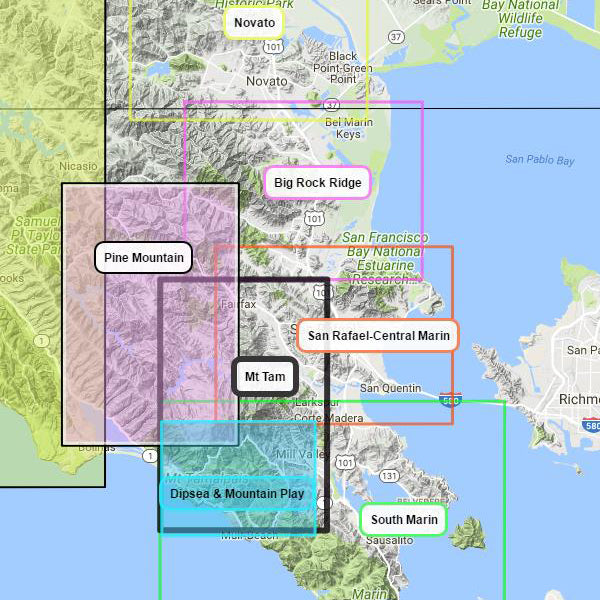 Mt Tam, Tom Harrison Maps Mt Tam