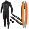 Men's Wetsuit, Surfboard, and Rack Package