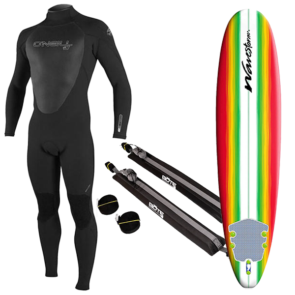 Men's Wetsuit, Surfboard, and Rack Package alternate view
