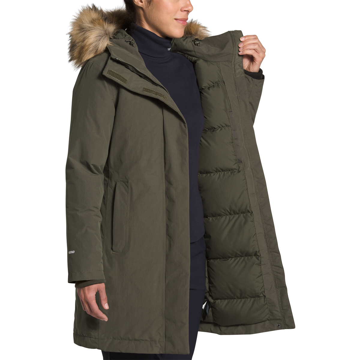 Rosemont arctic tech 625 fill power down parka with genuine coyote fur trim sales