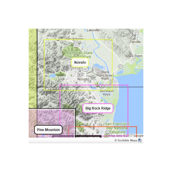 Novato-North Marin, Tom Harrison Maps Novato-North Marin