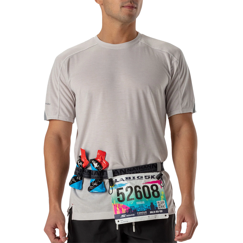 Race Number Nutrition Waistbelt, Nathan Race Number Nutrition Waistbelt Charcoal/Black Alt View Gel