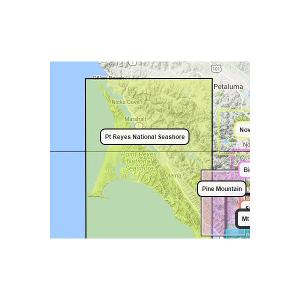 Pt Reyes National Seashore, Tom Harrison Maps Pt Reyes National Seashore