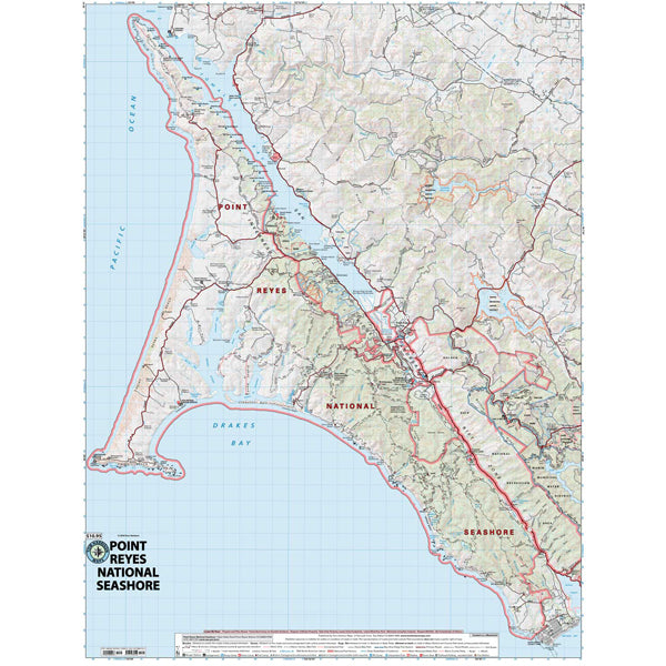 Pt Reyes National Seashore, Tom Harrison Maps Pt Reyes National Seashore