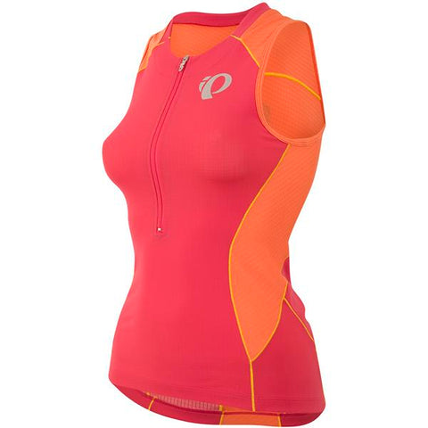 Women's Elite Pursuit Tri Sleeveless Jersey - Rouge Red/Clementine