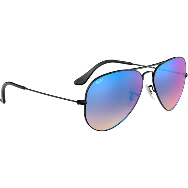 Aviator - Shiny Black Mirror/Blue Gradient Flash alternate view