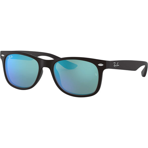 New Wayfarer Junior M - Matte Black/Blue Mirror alternate view