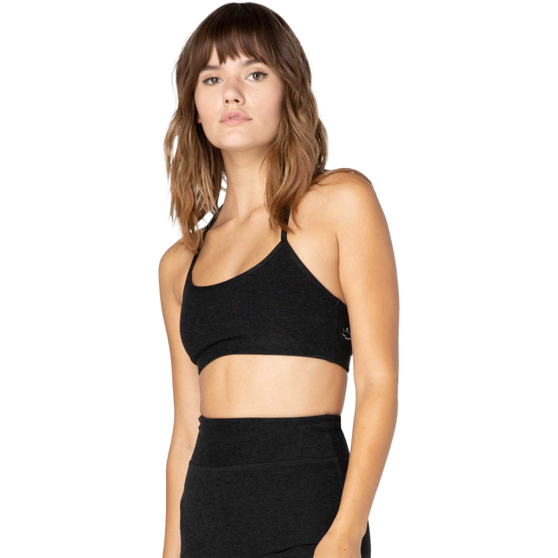 Women's Spacedye Slim Racerback Bra, Beyond Yoga Women's Spacedye Slim Racerback Bra on model