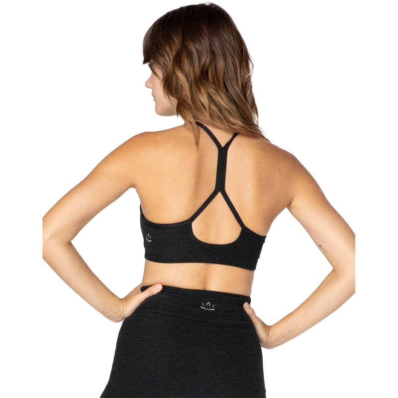 Women's Spacedye Slim Racerback Bra, Beyond Yoga Women's Spacedye Slim Racerback Bra on model