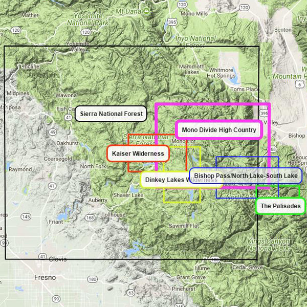Sierra National Forest, Tom Harrison Maps Sierra National Forest