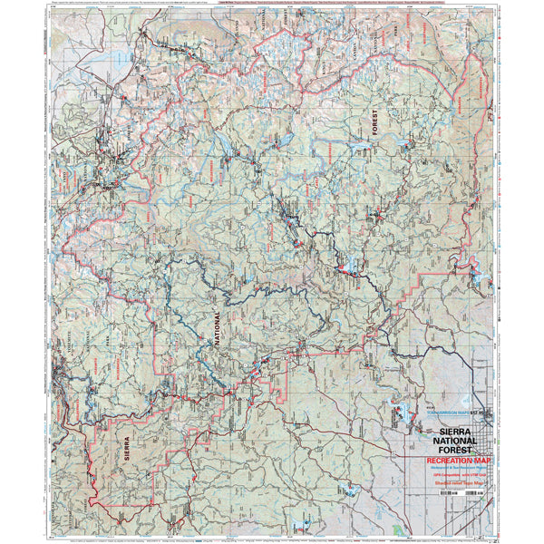 Sierra National Forest, Tom Harrison Maps Sierra National Forest