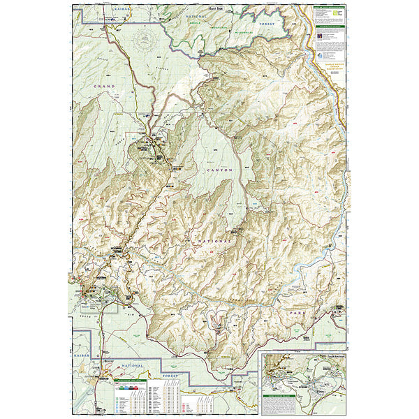 Grand Canyon National Park Map, National Geographic Maps Grand Canyon National Park Map