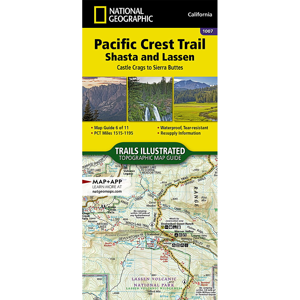 Pacific Crest Trail: Shasta and Lassen Map alternate view
