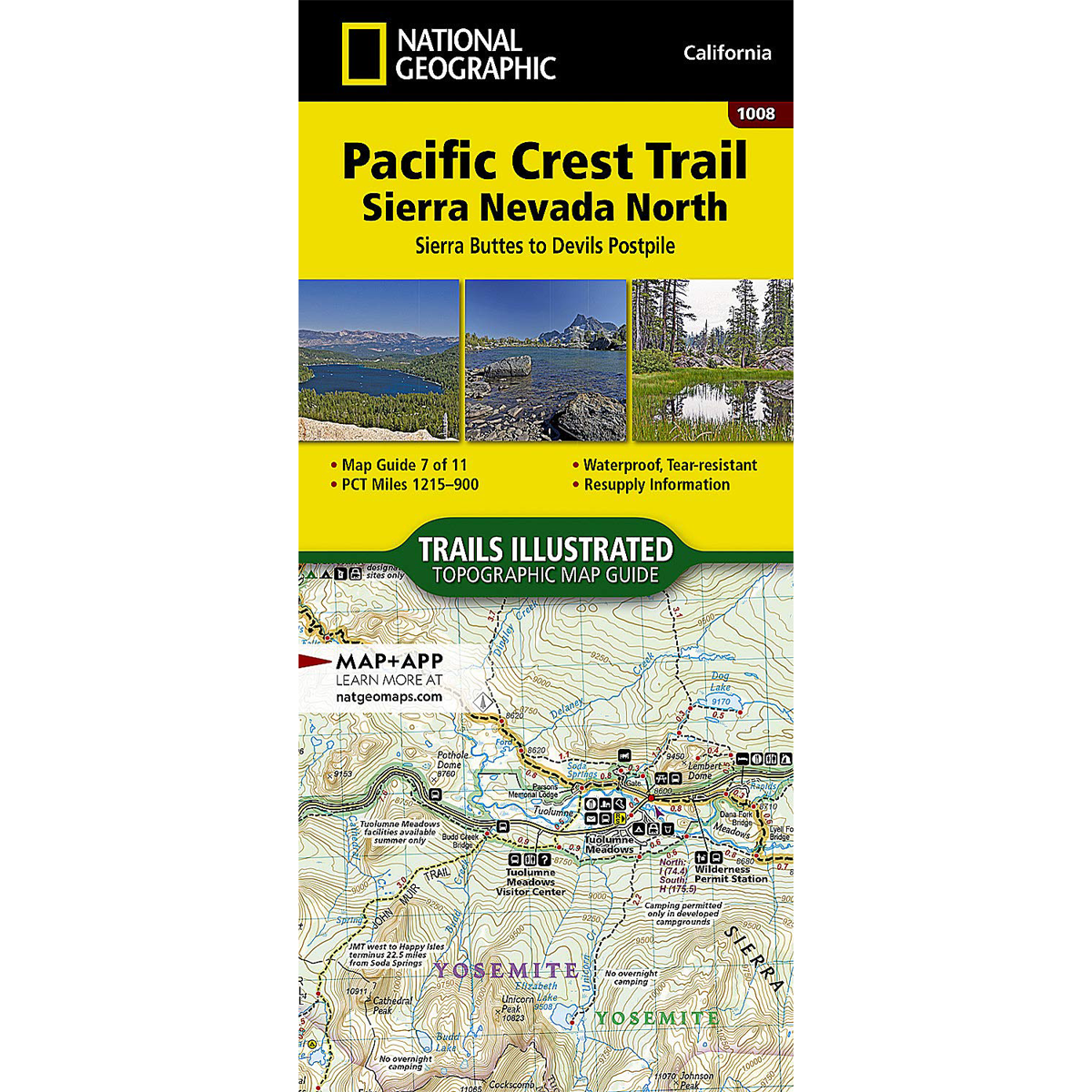 Pacific Crest Trail: Sierra Nevada North Map alternate view