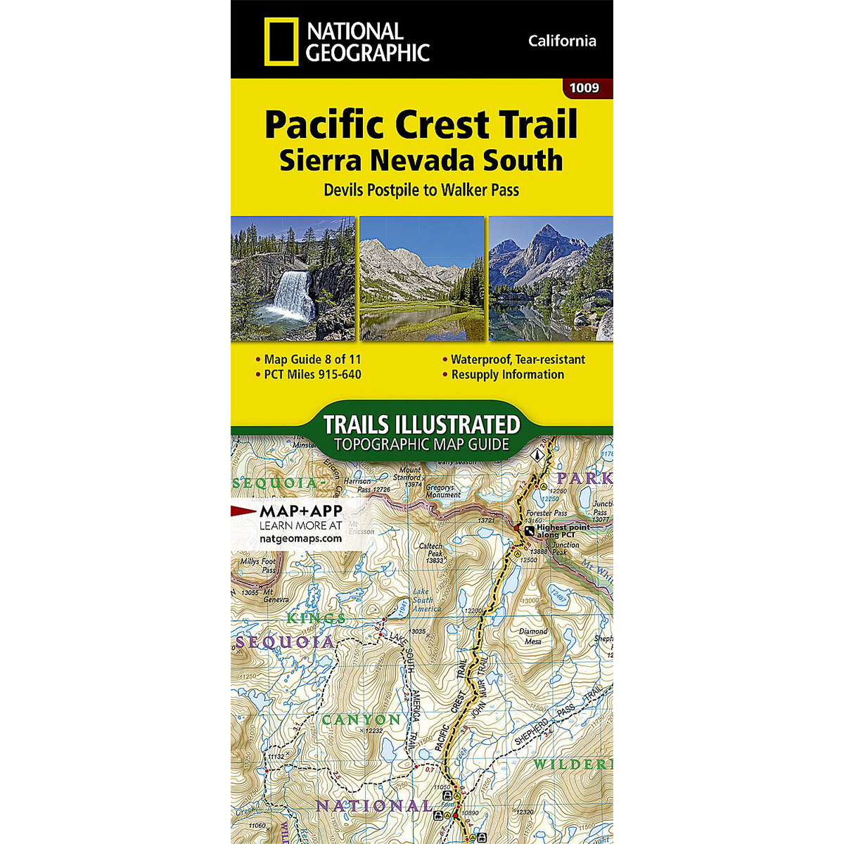 Pacific Crest Trail: Sierra Nevada South Map alternate view