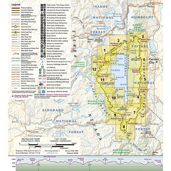 Tahoe Rim Trail, National Geographic Maps Tahoe Rim Trail