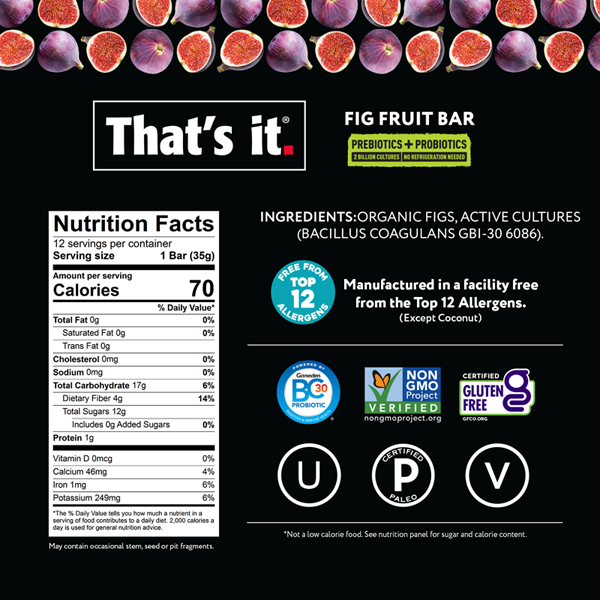 That's It Probiotic Fruit Bar, That's It That's It Probiotic Fruit Bar Fig