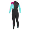 O'Neill Wetsuits Girls' Epic 4/3mm Wetsuit EE9-Blk/Seaglass/Berry