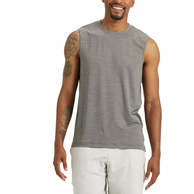 Men's Zephyr Muscle Tee, Vuori Men's Zephyr Muscle Tee HCC-Charcoal Heather