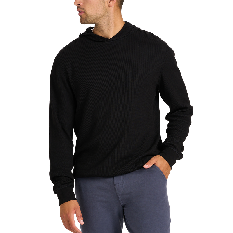 Men's Waffle Hoodie, Vuori Men's Waffle Hoodie BLK-Black