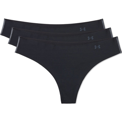 Seamless Thongs For Women Nylon No Show Thong Underwear Women 3 Pack,  White, L