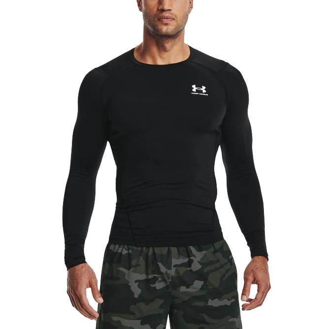 Men's UA Heatgear Armour Comp Long Sleeve, Under Armour Men's UA Heatgear Armour Comp Long Sleeve Black