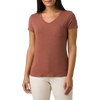 prAna Women's Foundation Short Sleeve V-Neck Shirt on Model