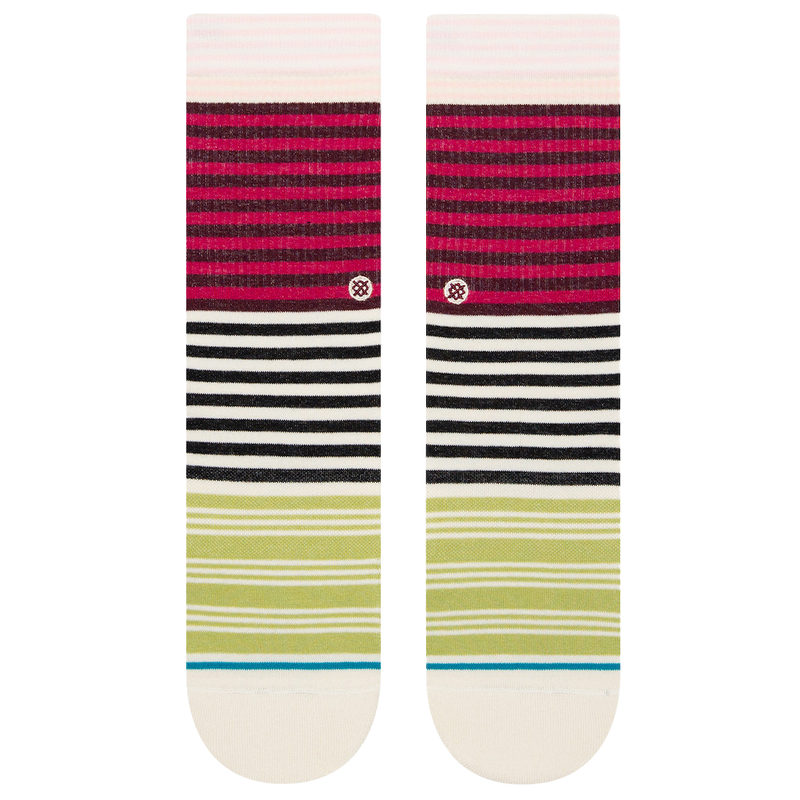 Women's Sunshine Stripe Crew, Stance Women's Sunshine Stripe Crew in Magenta