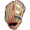Wilson A500 AP 2023 - 12" Dual Post Web Left Hand Throw Blonde/Red/Royal back