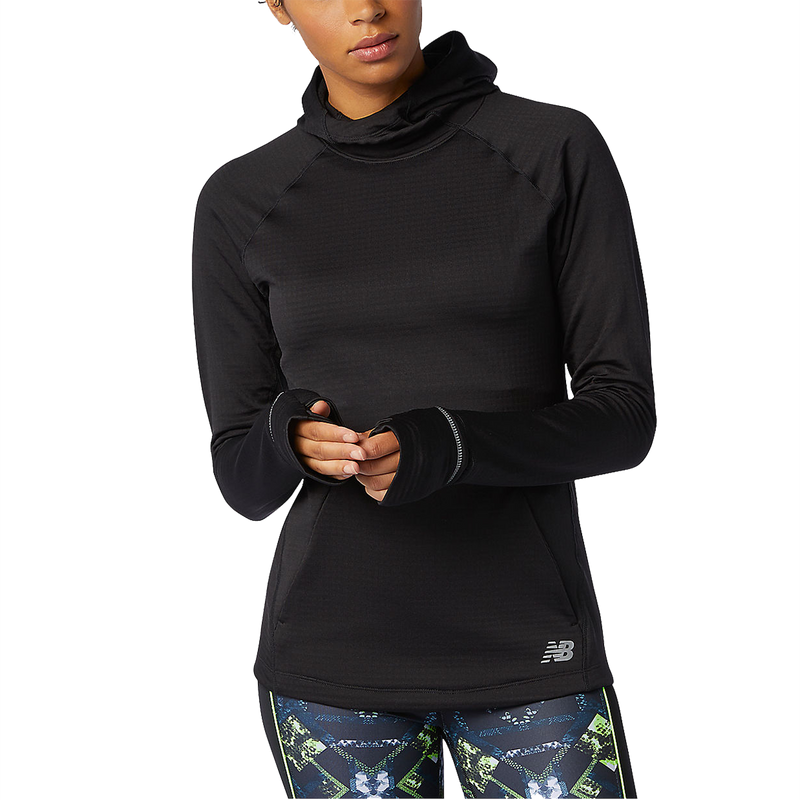 Women's NB Heat Grid Hoodie, New Balance Women's NB Heat Grid Hoodie BK-Black