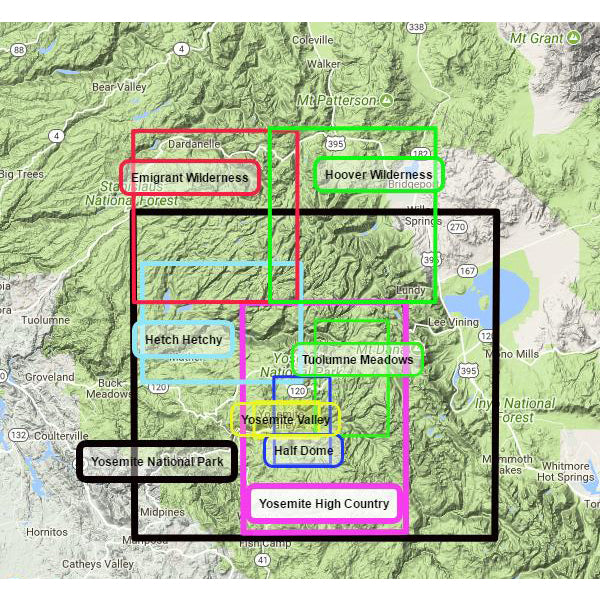 Emigrant Wilderness, Tom Harrison Maps Emigrant Wilderness